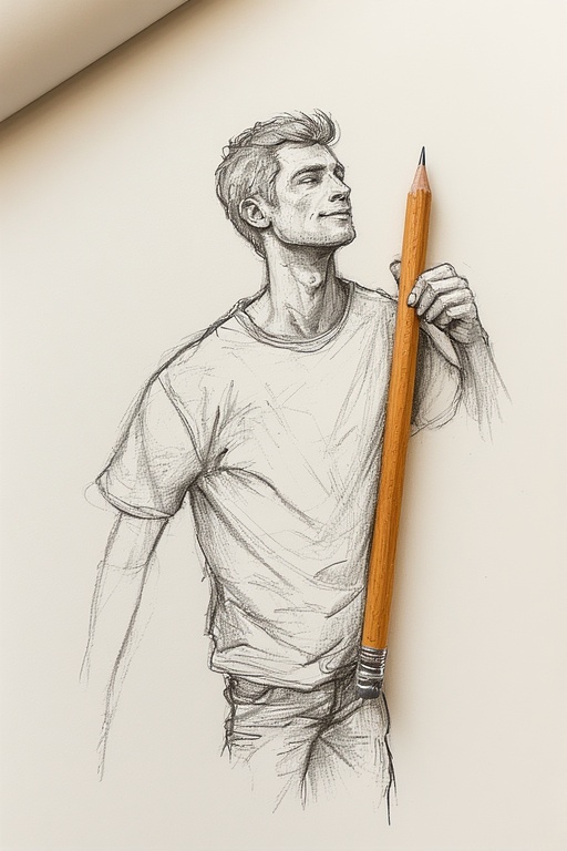 A man with a pencil