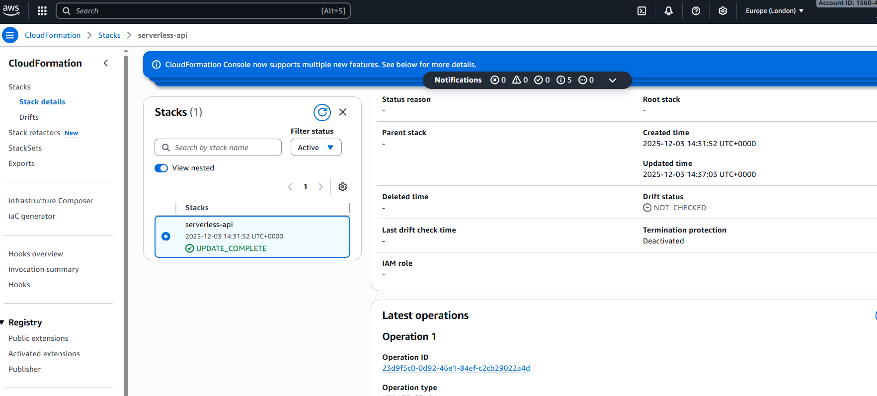 CloudFormation Serverless API Diagram
